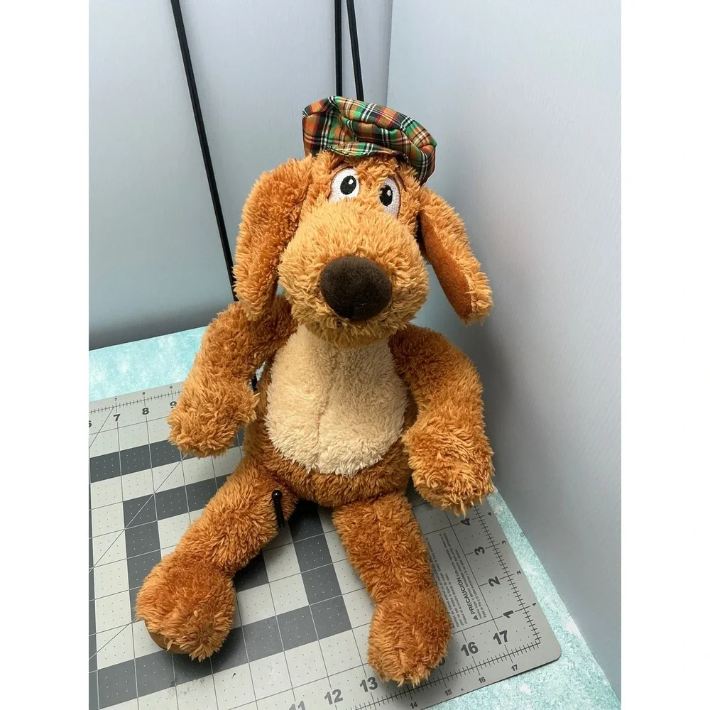Kohls Cares Go Dog Go PD Eastman Brown Plush Dog Plaid Hat Green Scarf 16 inch